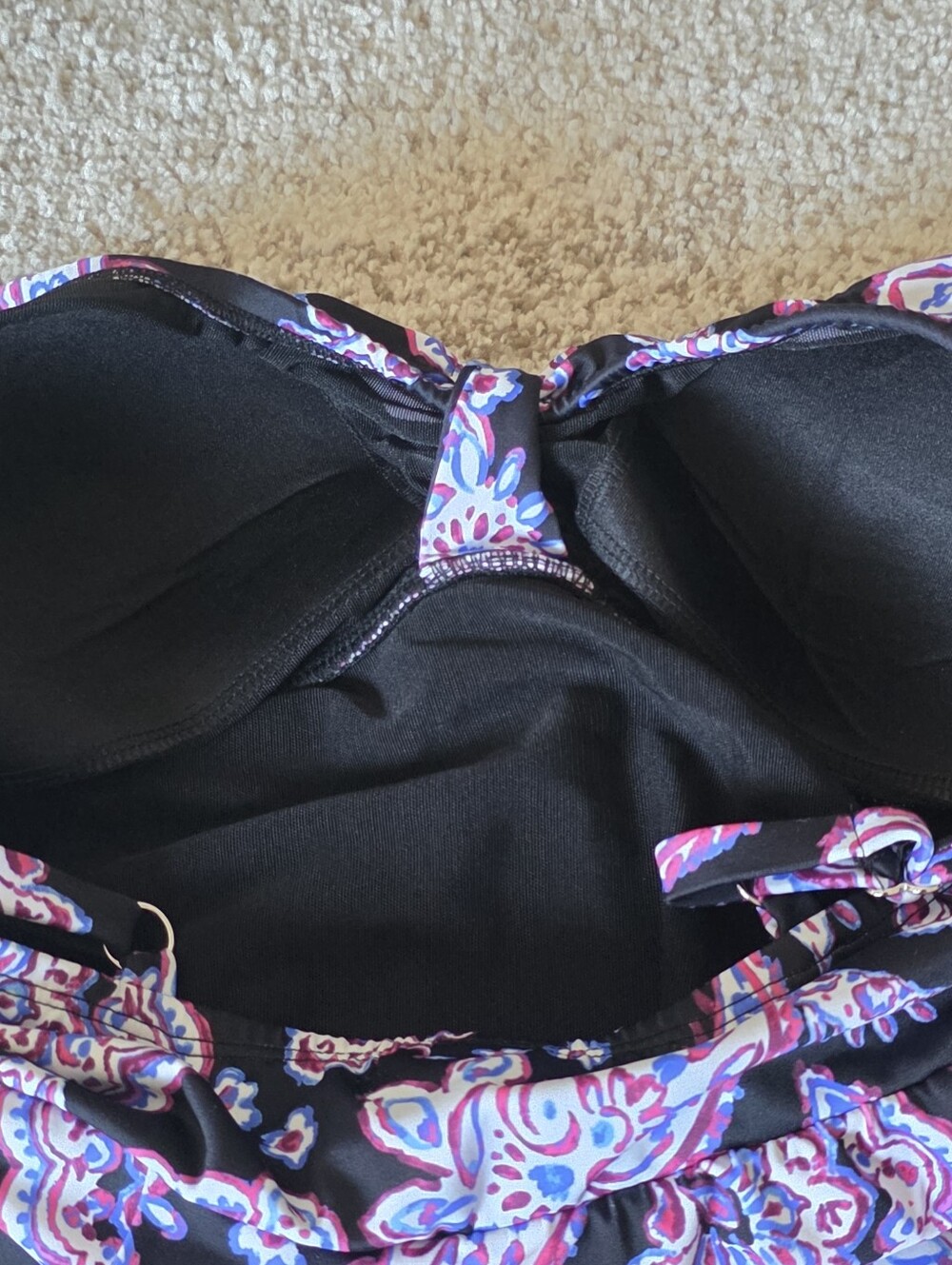 NWT Swim Solutions Paisley Tummy Control Thigh Minimizer Bathing Suit Swim Dress - Picture 6 of 10